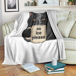 No Ice Please Throw Blanket Funny Black Cat Anti ICE Meme TS14 Print Your Wear