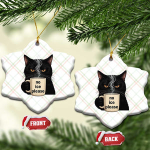 No Ice Please Ceramic Ornament Funny Black Cat Anti ICE Meme TS14 Print Your Wear