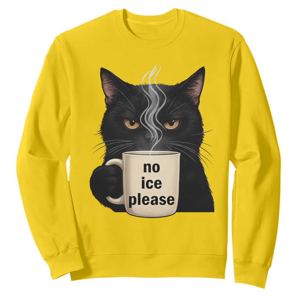 No Ice Please Sweatshirt Funny Black Cat Anti ICE Meme TS14 Daisy Print Your Wear