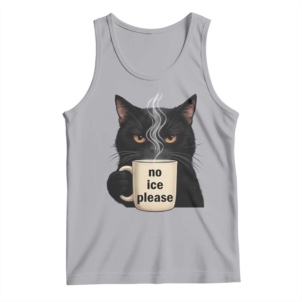 No Ice Please Tank Top Funny Black Cat Anti ICE Meme TS14 Athletic Heather Print Your Wear