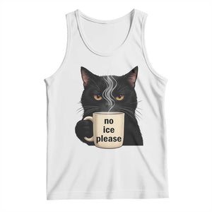 No Ice Please Tank Top Funny Black Cat Anti ICE Meme TS14 White Print Your Wear