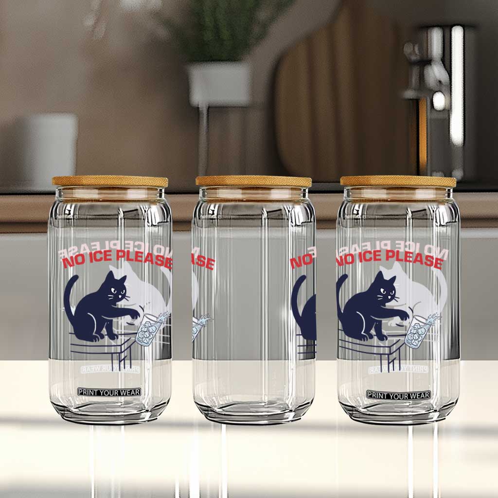 No Ice Please Glass Can Funny Cat Anti ICE Meme TS14 Print Your Wear