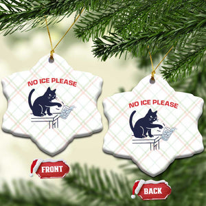 No Ice Please Ceramic Ornament Funny Cat Anti ICE Meme TS14 Print Your Wear