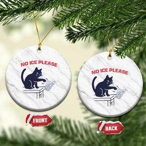 No Ice Please Ceramic Ornament Funny Cat Anti ICE Meme TS14 1pc White Marble Print Your Wear