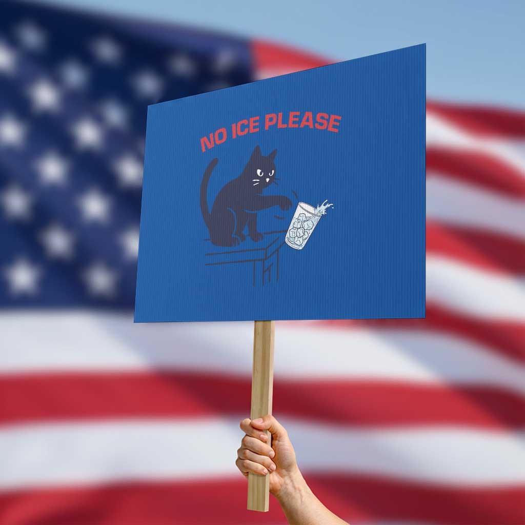 No Ice Please Protest Sign Funny Cat Anti ICE Meme TS14 Horizontal 18