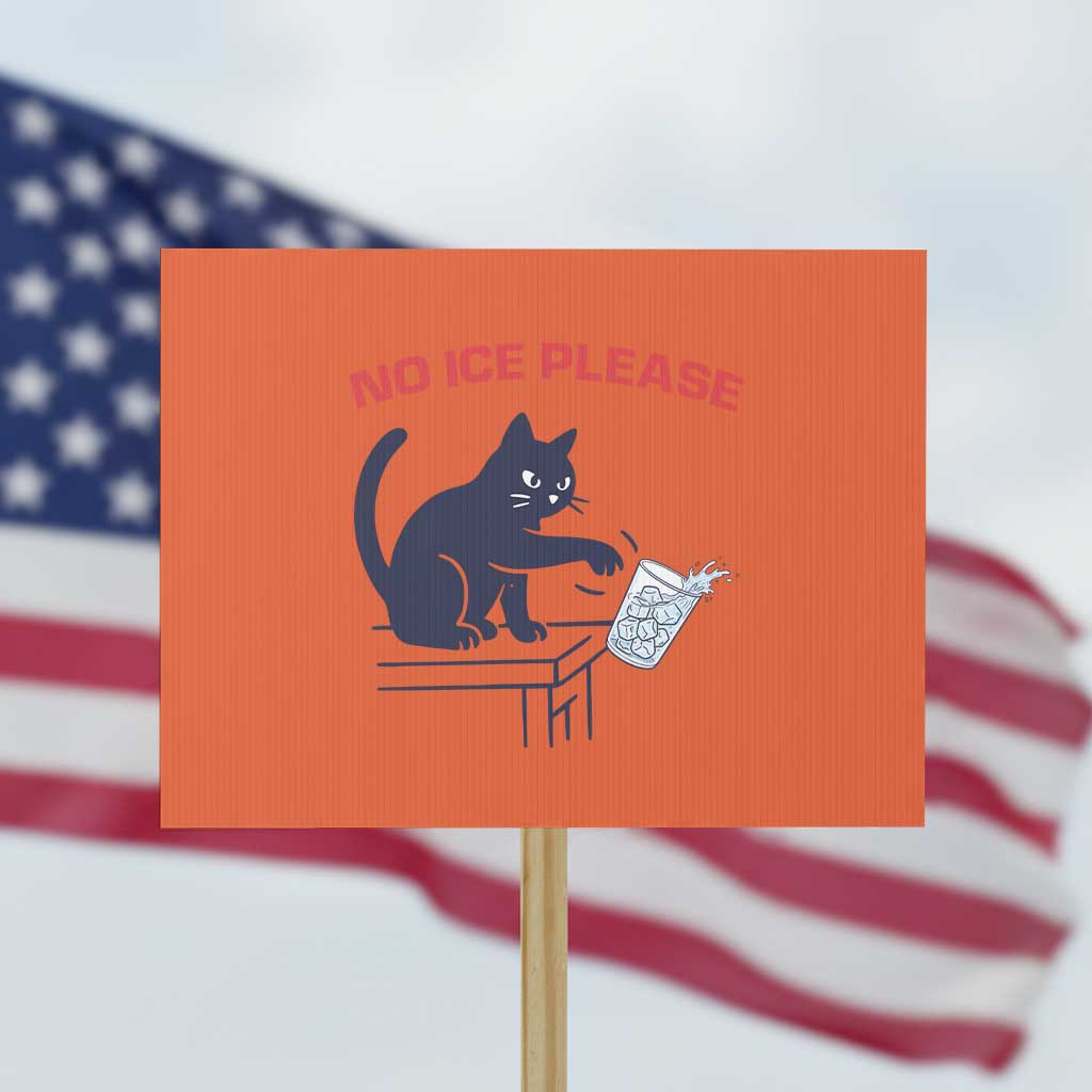 No Ice Please Protest Sign Funny Cat Anti ICE Meme TS14 Horizontal 18