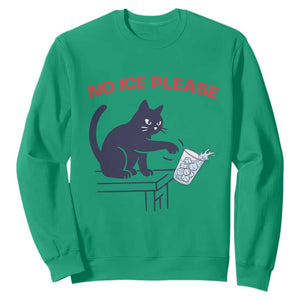 No Ice Please Sweatshirt Funny Cat Anti ICE Meme TS14 Irish Green Print Your Wear