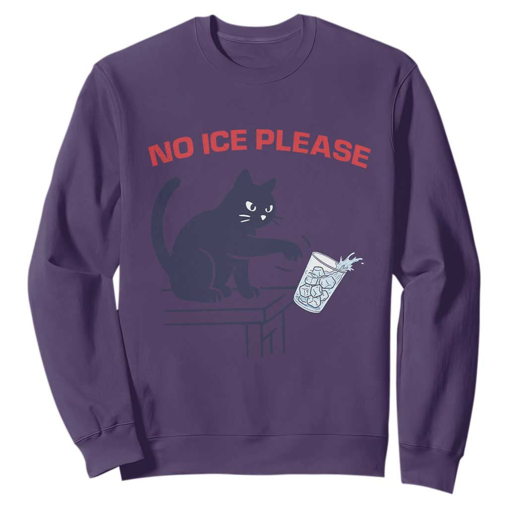 No Ice Please Sweatshirt Funny Cat Anti ICE Meme TS14 Purple Print Your Wear