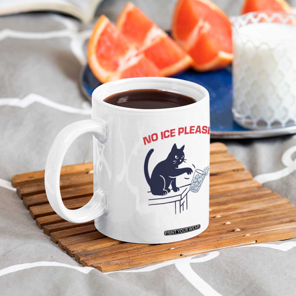 No Ice Please Coffee Mug Funny Cat Anti ICE Meme TS14 Print Your Wear