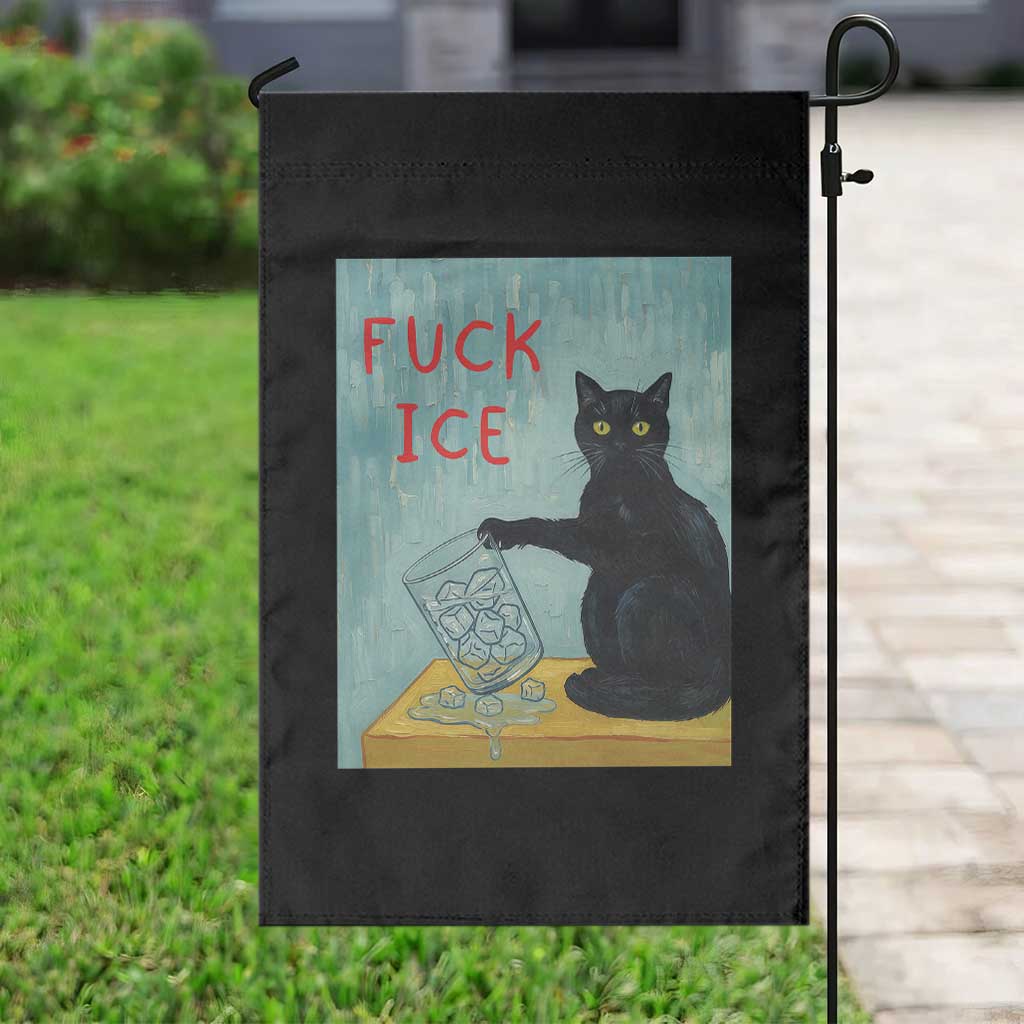 No Ice Please Garden Flag Funny Cat Anti ICE Artist Meme TS14 Print Your Wear