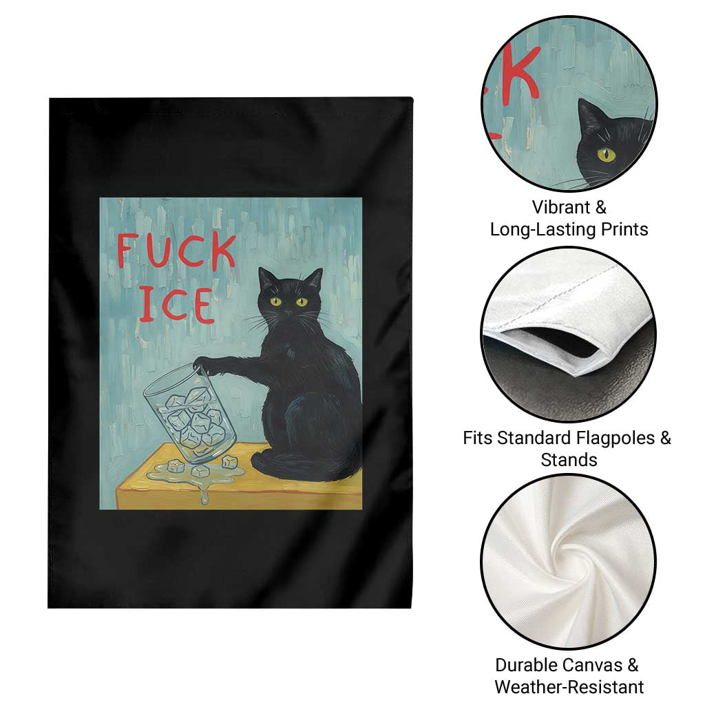 No Ice Please Garden Flag Funny Cat Anti ICE Artist Meme TS14 Print Your Wear