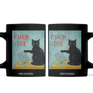 No Ice Please Coffee Mug Funny Cat Anti ICE Artist Meme TS14 Black Print Your Wear