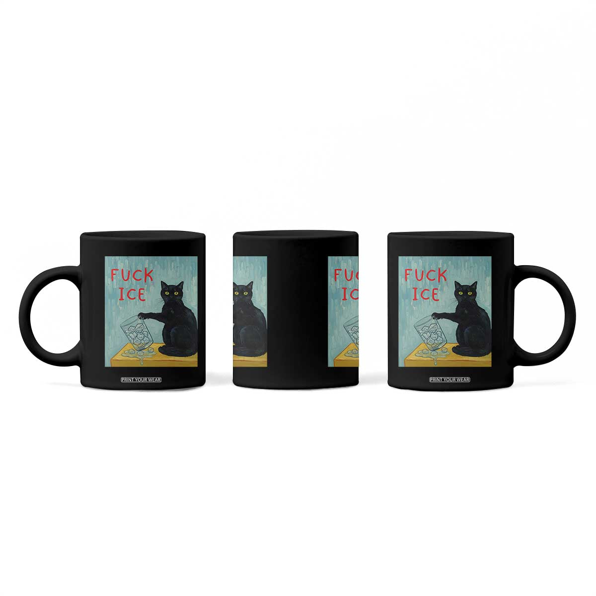 No Ice Please Coffee Mug Funny Cat Anti ICE Artist Meme TS14 Print Your Wear