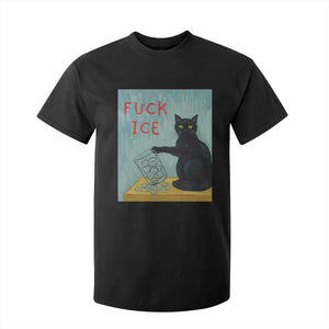 No Ice Please T Shirt For Kid Funny Cat Anti ICE Artist Meme TS14 Black Print Your Wear