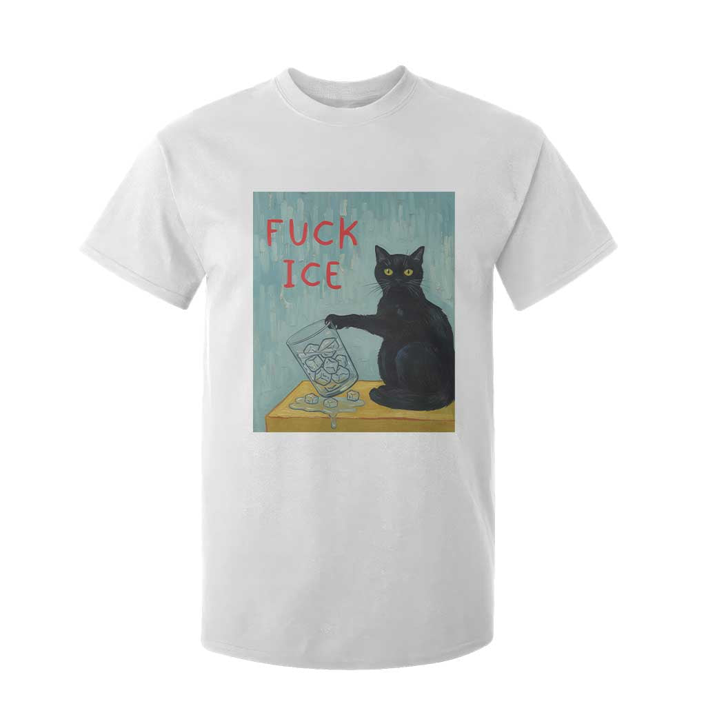 No Ice Please T Shirt For Kid Funny Cat Anti ICE Artist Meme TS14 White Print Your Wear