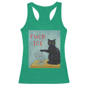 No Ice Please Racerback Tank Top Funny Cat Anti ICE Artist Meme TS14 Irish Green Print Your Wear