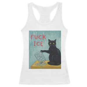No Ice Please Racerback Tank Top Funny Cat Anti ICE Artist Meme TS14 White Print Your Wear