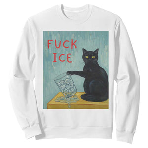 No Ice Please Sweatshirt Funny Cat Anti ICE Artist Meme TS14 White Print Your Wear