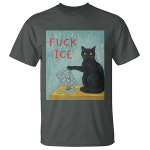 No Ice Please T Shirt Funny Cat Anti ICE Artist Meme TS14 Dark Heather Print Your Wear