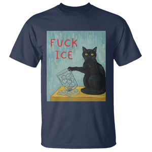 No Ice Please T Shirt Funny Cat Anti ICE Artist Meme TS14 Navy Print Your Wear