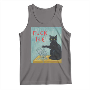 No Ice Please Tank Top Funny Cat Anti ICE Artist Meme TS14 Deep Heather Print Your Wear
