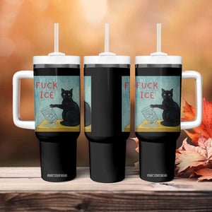 No Ice Please Tumbler With Handle Funny Cat Anti ICE Artist Meme TS14 Print Your Wear