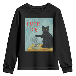 No Ice Please Youth Sweatshirt Funny Cat Anti ICE Artist Meme TS14 Black Print Your Wear