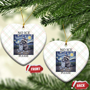 No Ice Please Ceramic Ornament Starry Night Raccoon Trash Panda Anti ICE Meme TS14 Print Your Wear