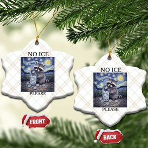 No Ice Please Ceramic Ornament Starry Night Raccoon Trash Panda Anti ICE Meme TS14 Print Your Wear