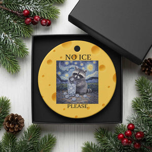 No Ice Please Ceramic Ornament Starry Night Raccoon Trash Panda Anti ICE Meme TS14 1pc Yellow Cheese Print Your Wear