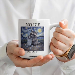 No Ice Please Coffee Mug Starry Night Raccoon Trash Panda Anti ICE Meme TS14 Print Your Wear