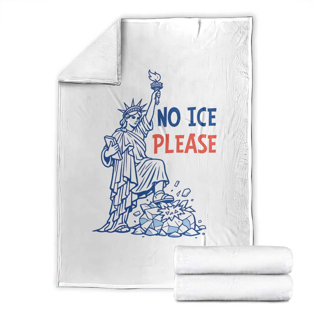 No Ice Please Throw Blanket Funny Statue of Liberty Anti ICE Deportation Human Rights TS14 White Print Your Wear