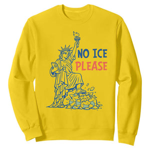 No Ice Please Sweatshirt Funny Statue of Liberty Anti ICE Deportation Human Rights TS14 Daisy Print Your Wear