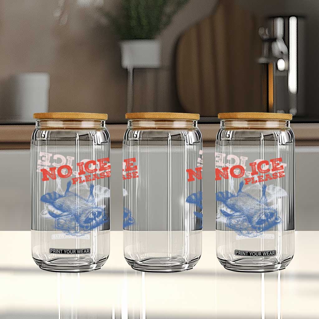 No Ice Please Glass Can Funny Raccoon Trash Panda Anti ICE Meme TS14 Print Your Wear