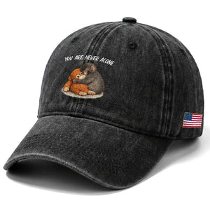 Punch Monkey Washed Cotton Baseball Cap You Are Never Alone Brave TS14 Print Your Wear