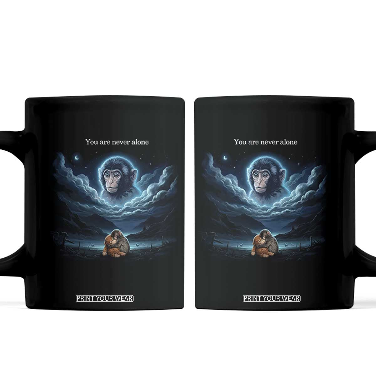 Baby Monkey Punch Coffee Mug You Are Never Alone Brave TS14 Black Print Your Wear