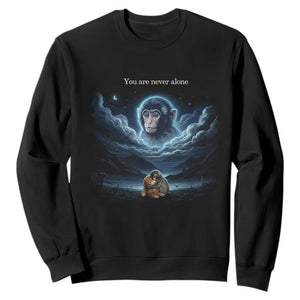 Baby Monkey Punch Sweatshirt You Are Never Alone Brave TS14 Black Print Your Wear
