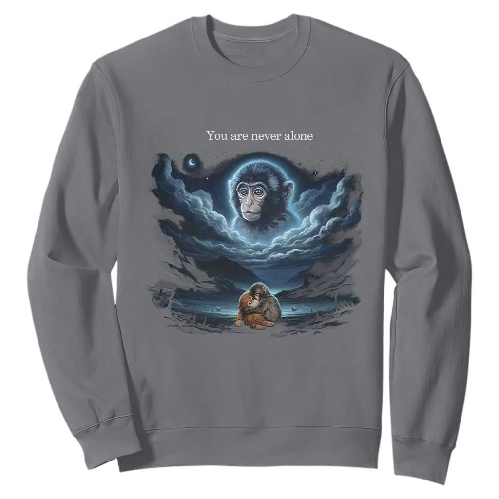 Baby Monkey Punch Sweatshirt You Are Never Alone Brave TS14 Charcoal Print Your Wear