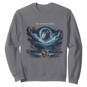 Baby Monkey Punch Sweatshirt You Are Never Alone Brave TS14 Charcoal Print Your Wear
