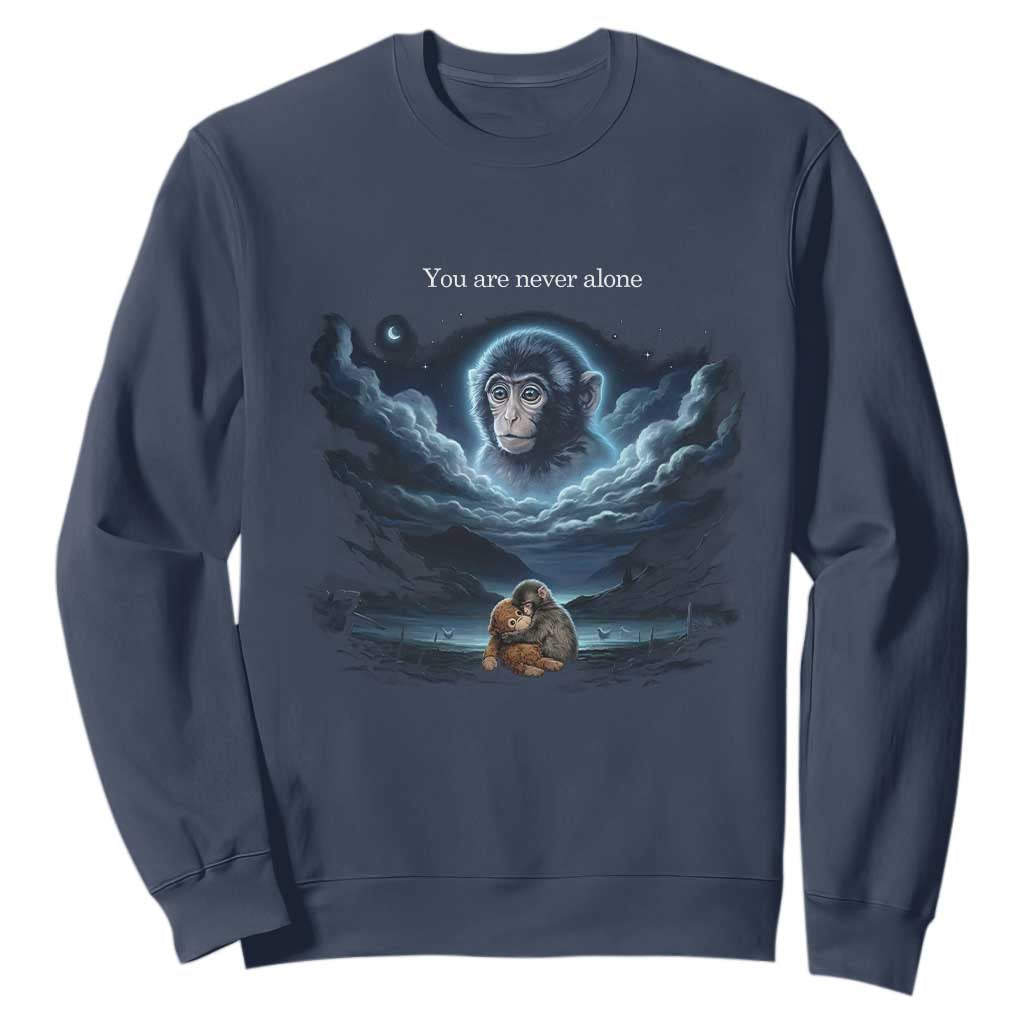 Baby Monkey Punch Sweatshirt You Are Never Alone Brave TS14 Navy Print Your Wear