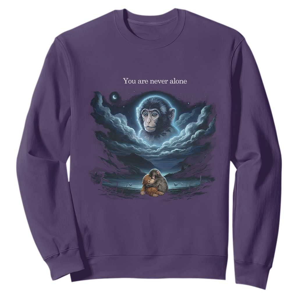 Baby Monkey Punch Sweatshirt You Are Never Alone Brave TS14 Purple Print Your Wear
