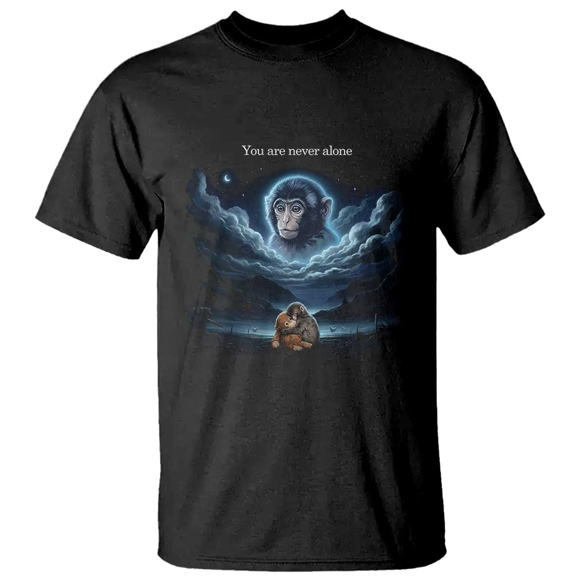 Baby Monkey Punch T Shirt You Are Never Alone Brave TS14 Black Print Your Wear