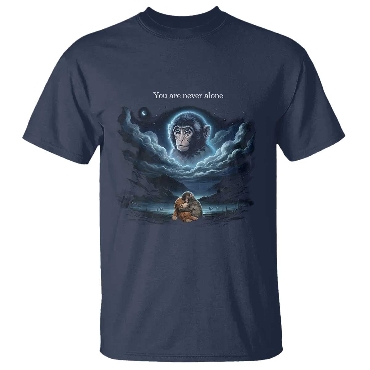 Baby Monkey Punch T Shirt You Are Never Alone Brave TS14 Navy Print Your Wear