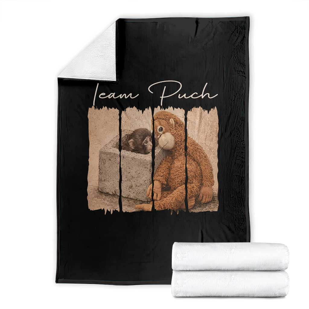 Team Punch Throw Blanket Baby Monkey And Plush Toy Viral TS14 Black Print Your Wear