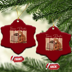 Team Punch Ceramic Ornament Baby Monkey And Plush Toy Viral TS14 Print Your Wear