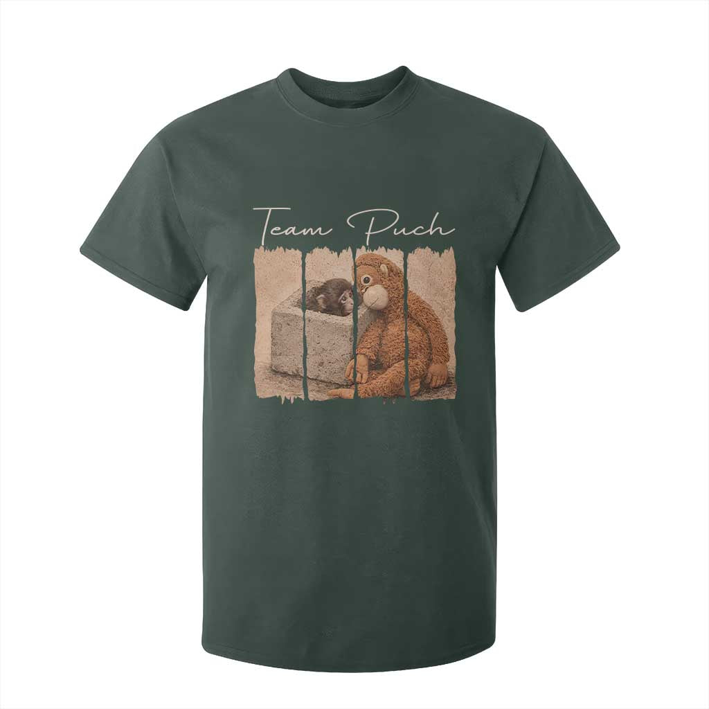 Team Punch T Shirt For Kid Baby Monkey And Plush Toy Viral TS14 Dark Forest Green Print Your Wear