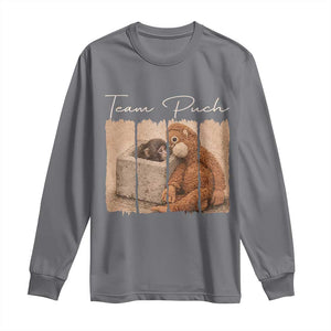 Team Punch Long Sleeve Shirt Baby Monkey And Plush Toy Viral TS14 Charcoal Print Your Wear