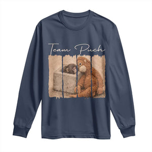 Team Punch Long Sleeve Shirt Baby Monkey And Plush Toy Viral TS14 Navy Print Your Wear