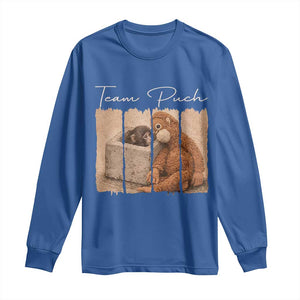 Team Punch Long Sleeve Shirt Baby Monkey And Plush Toy Viral TS14 Royal Blue Print Your Wear