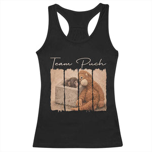 Team Punch Racerback Tank Top Baby Monkey And Plush Toy Viral TS14 Black Print Your Wear